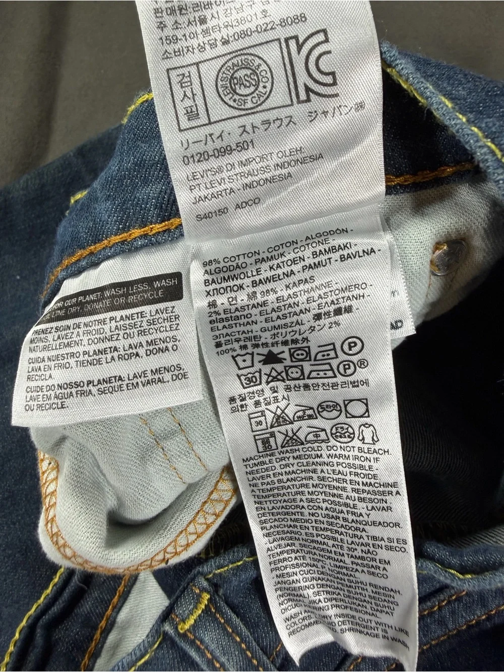 Levi's 511 Slim Fit Blue Denim Jeans Men's W33 L34